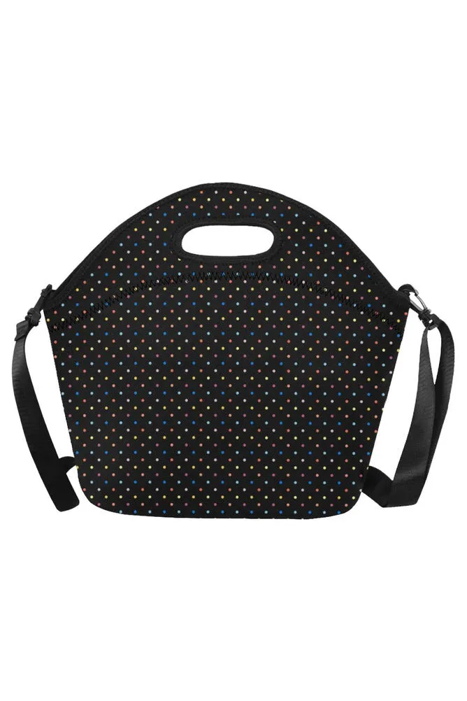 Colored Polka Dots Neoprene Lunch Bag/Large (Model 1669)