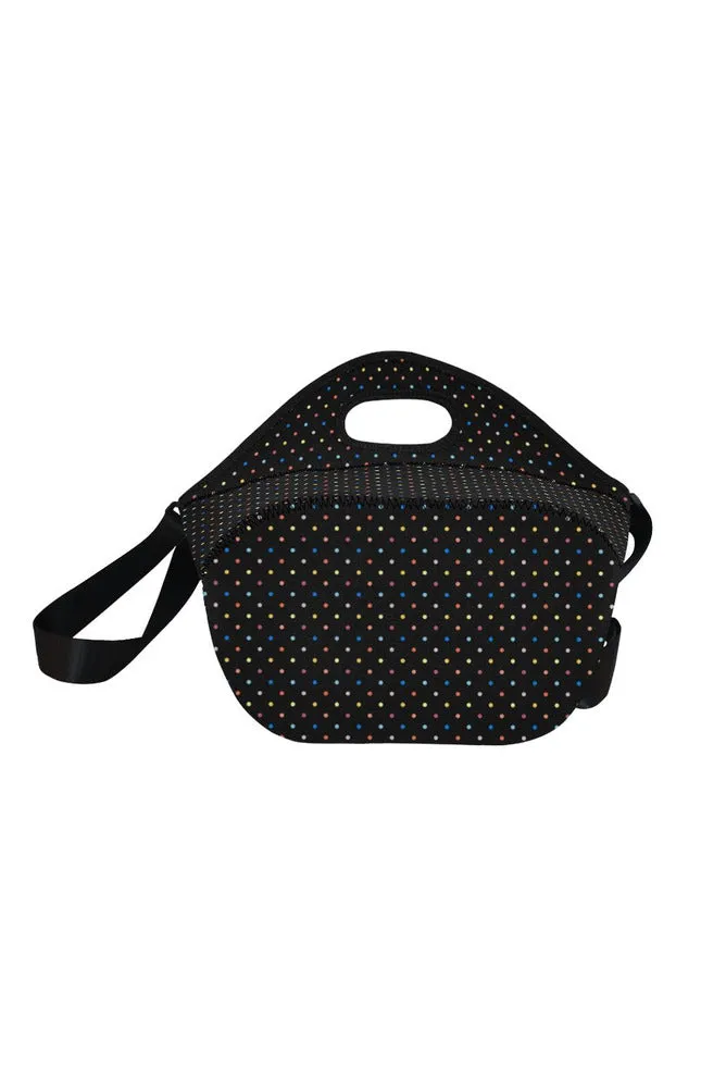 Colored Polka Dots Neoprene Lunch Bag/Large (Model 1669)