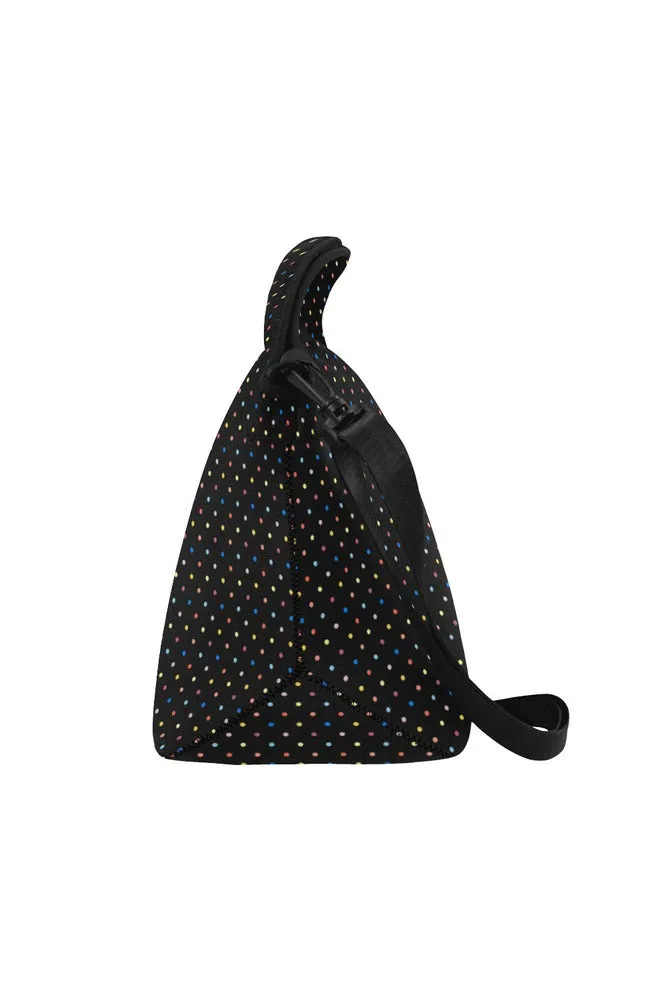 Colored Polka Dots Neoprene Lunch Bag/Large (Model 1669)