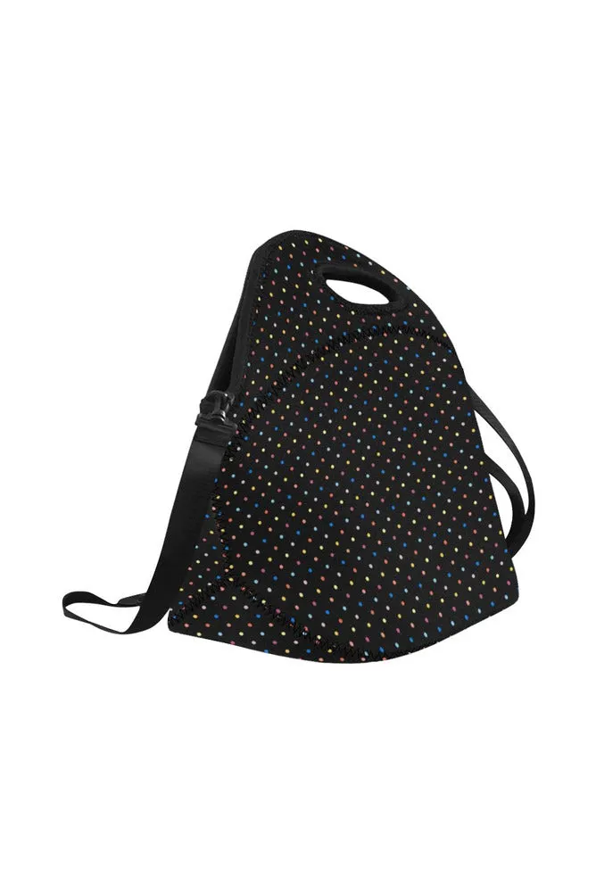 Colored Polka Dots Neoprene Lunch Bag/Large (Model 1669)