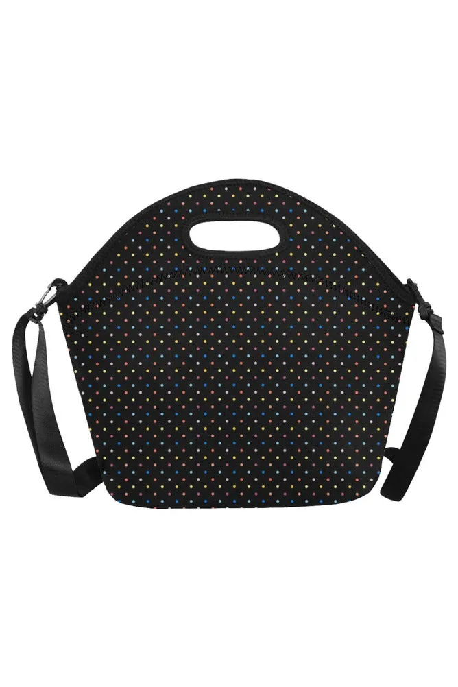 Colored Polka Dots Neoprene Lunch Bag/Large (Model 1669)