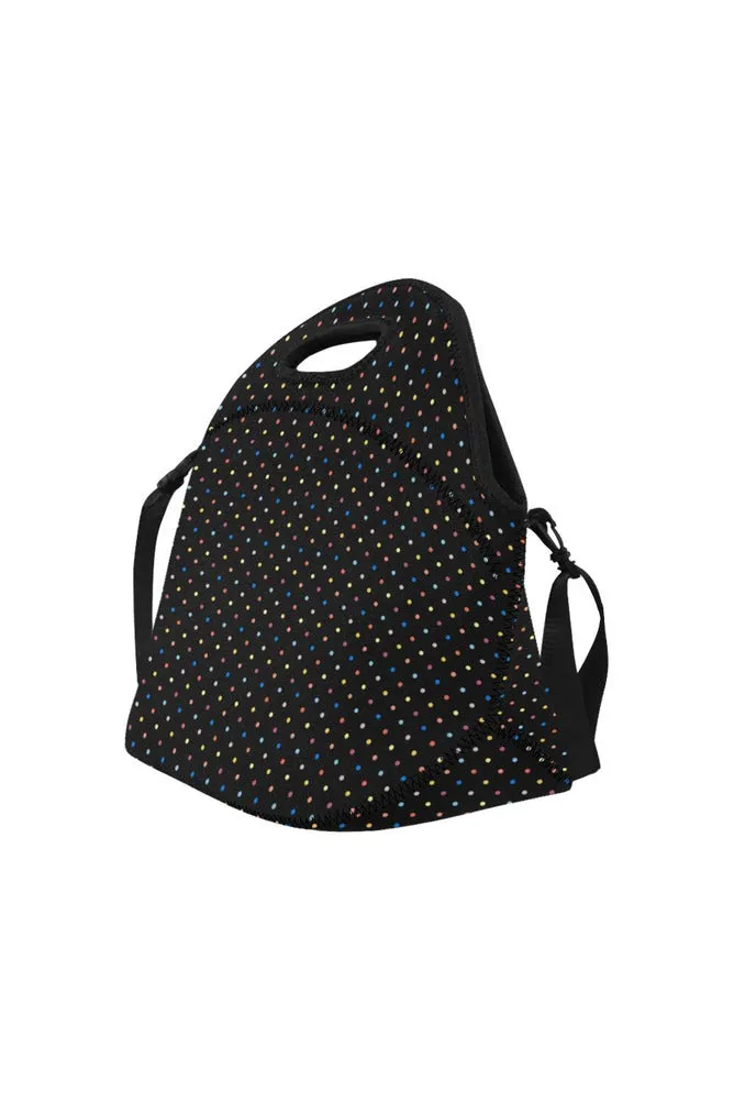 Colored Polka Dots Neoprene Lunch Bag/Large (Model 1669)