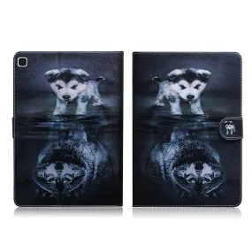 Cool pattern leather flip case for Samsung Galaxy Tab A7 10.4 (2020) - Dog / Wolf