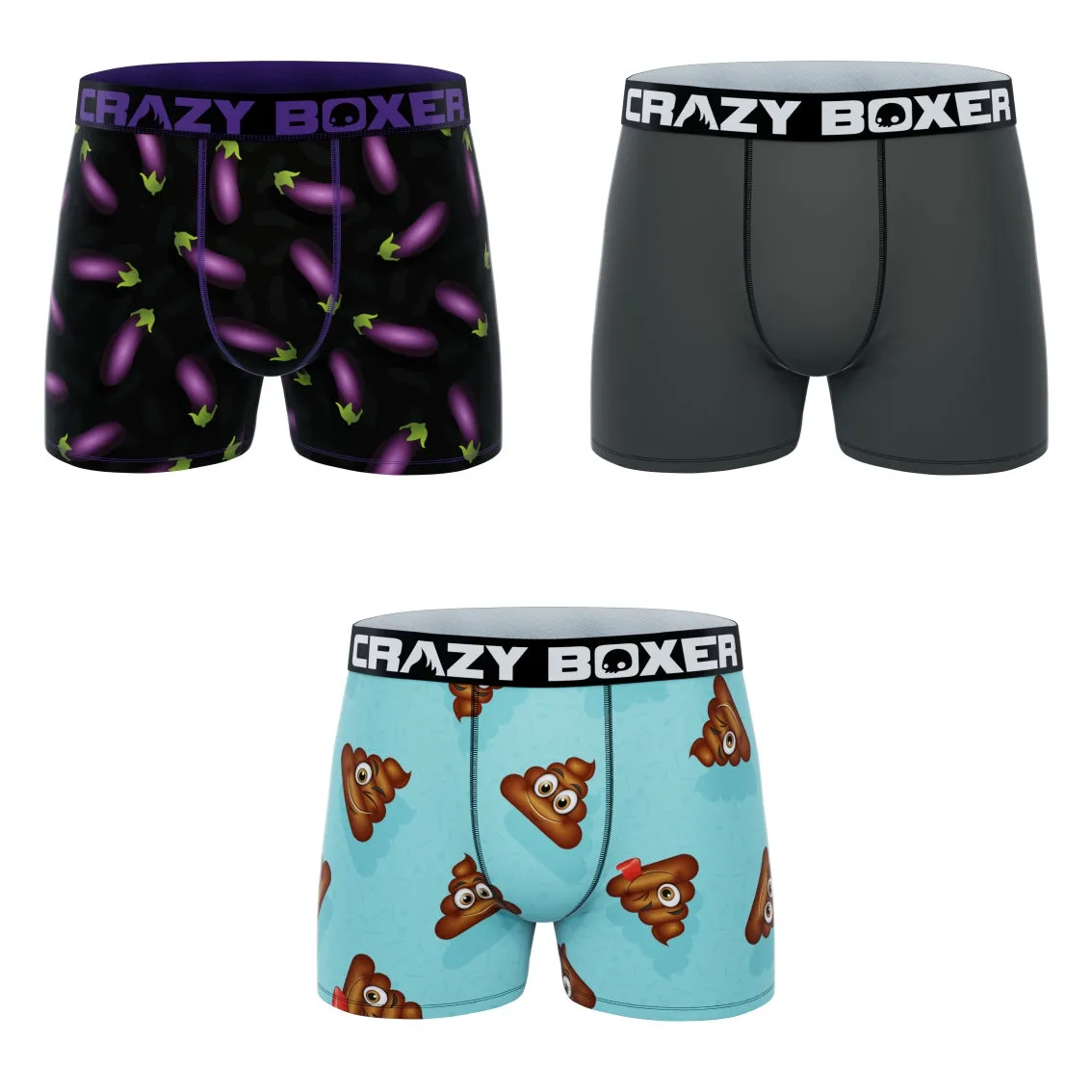 CRAZYBOXER Emoti Men's Boxer Briefs (3 pack)