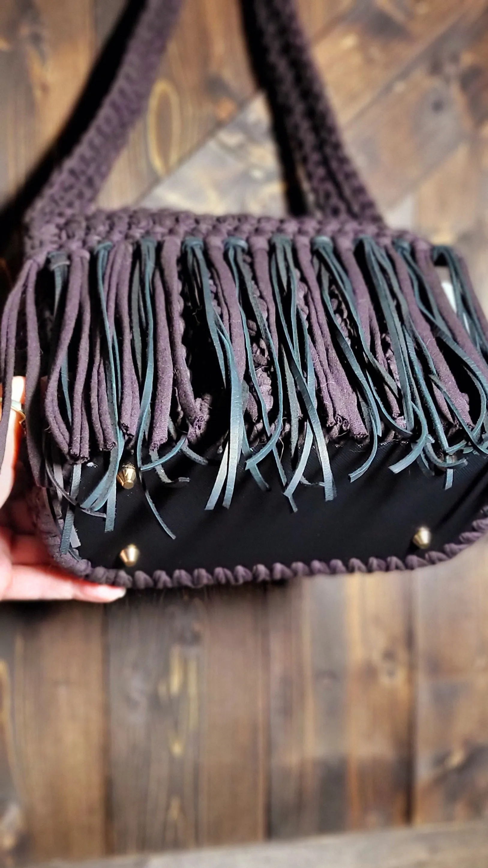 CROCHET FRINGE Bohemian SHOULDER BAG PURSE AVAILABLE IN THREE COLORS