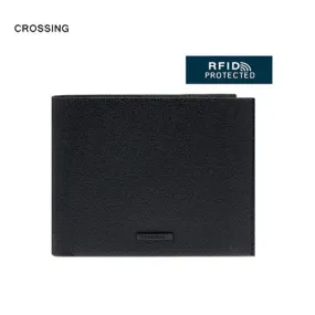 Crossing Elite Bi-fold Leather Wallet With Window And Coin Pocket RFID