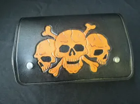 CUSTOM TOOL BAG - SKULL TRIO- LEATHER