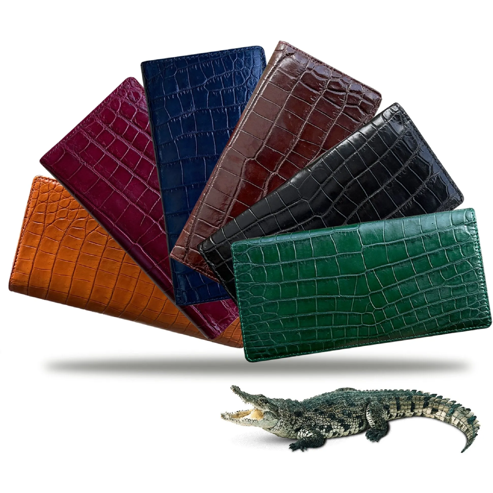 Dark Brown Alligator Long Wallet RFID Blocking | LON33