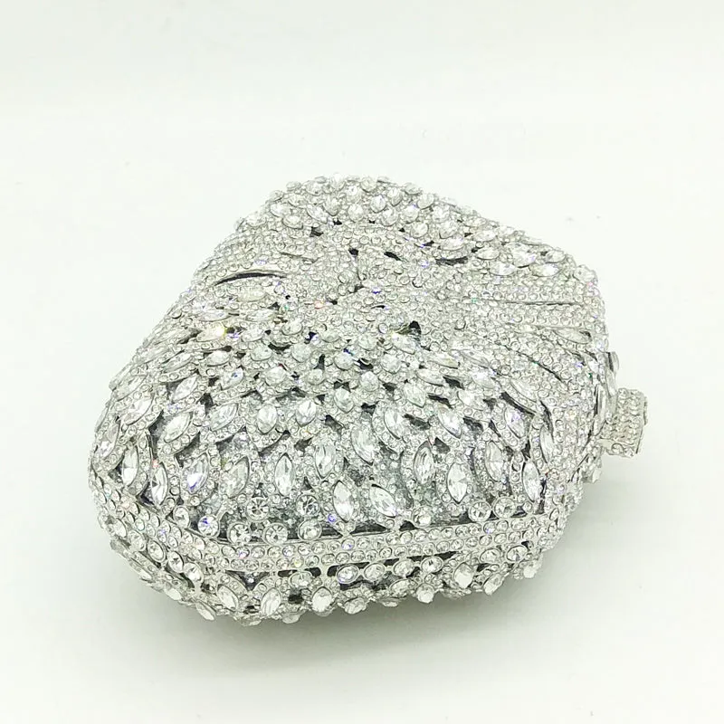 Dazzling Rhinestone Diamond Clutch Purse Evening or Wedding Bridal Purse or Your Something Blue