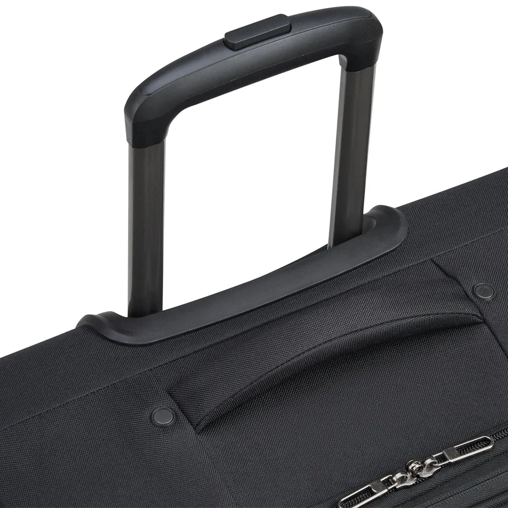 Delsey Paris Securitech Vanguard DY40038 76cm 4 Double Wheels Expandable Cabin Soft Trolley Case - Black