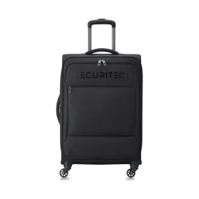 Delsey Paris Securitech Vanguard DY40038 76cm 4 Double Wheels Expandable Cabin Soft Trolley Case - Black