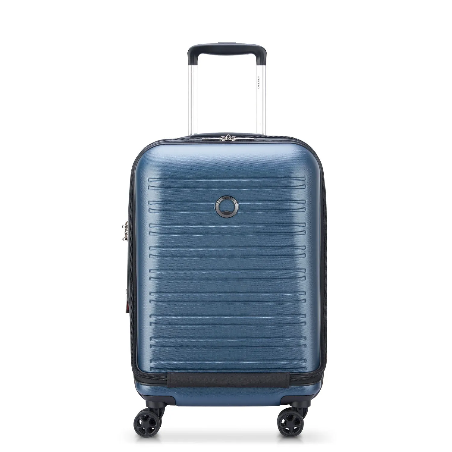 Delsey Segur 2.0 55cm Hardcase 4 Double Wheel Expandable Cabin Luggage Trolley Case Blue - 205880202