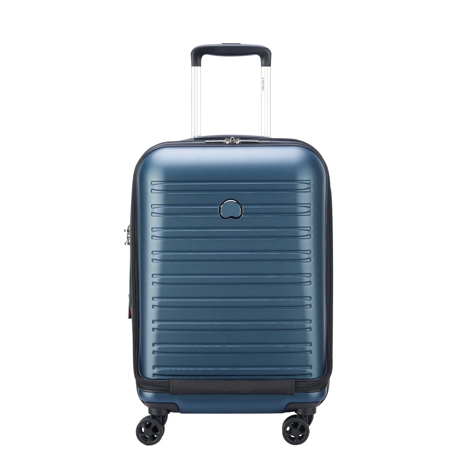 Delsey Segur 2.0 55cm Hardcase 4 Double Wheel Expandable Cabin Luggage Trolley Case Blue - 205880202