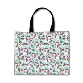 Designer Tote Bag With Zip Beach Gym Travel Bags -  Lovely Unicorn