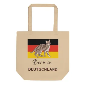 Deutschland flag and cat, Eco Tote Bag