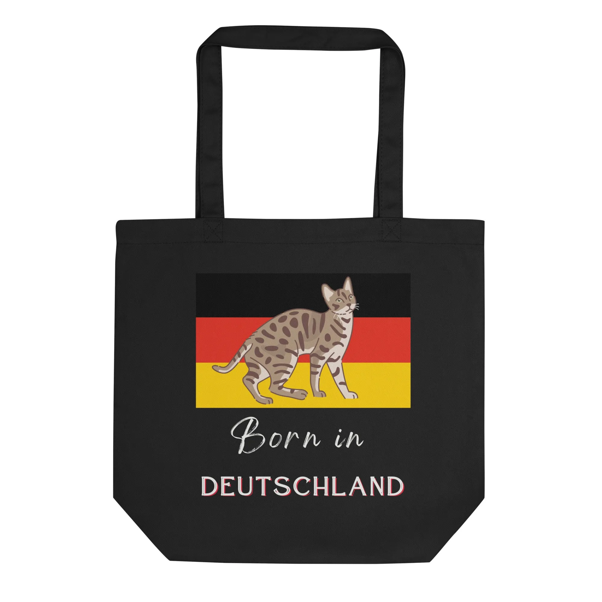 Deutschland flag and cat, Eco Tote Bag