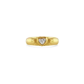 Diamond Set Fine Winged  Heart Ring