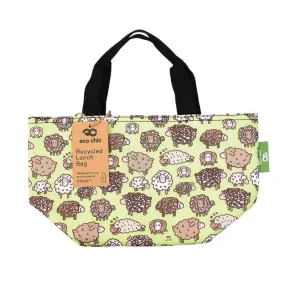 Eco Chic Lightweight Foldable Lunch Bag (Green Cute Sheep) [EC-C42GN]