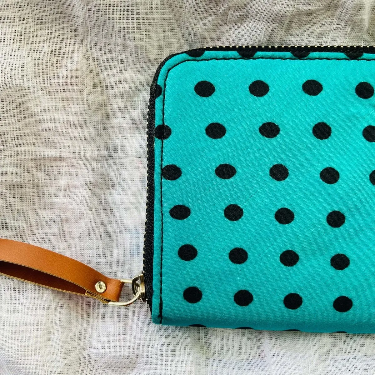 Eco-Friendly Hand-made Wallet - Green Polka