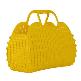 Egg Yellow Foldable Mini Plastic Women's Tote Bag