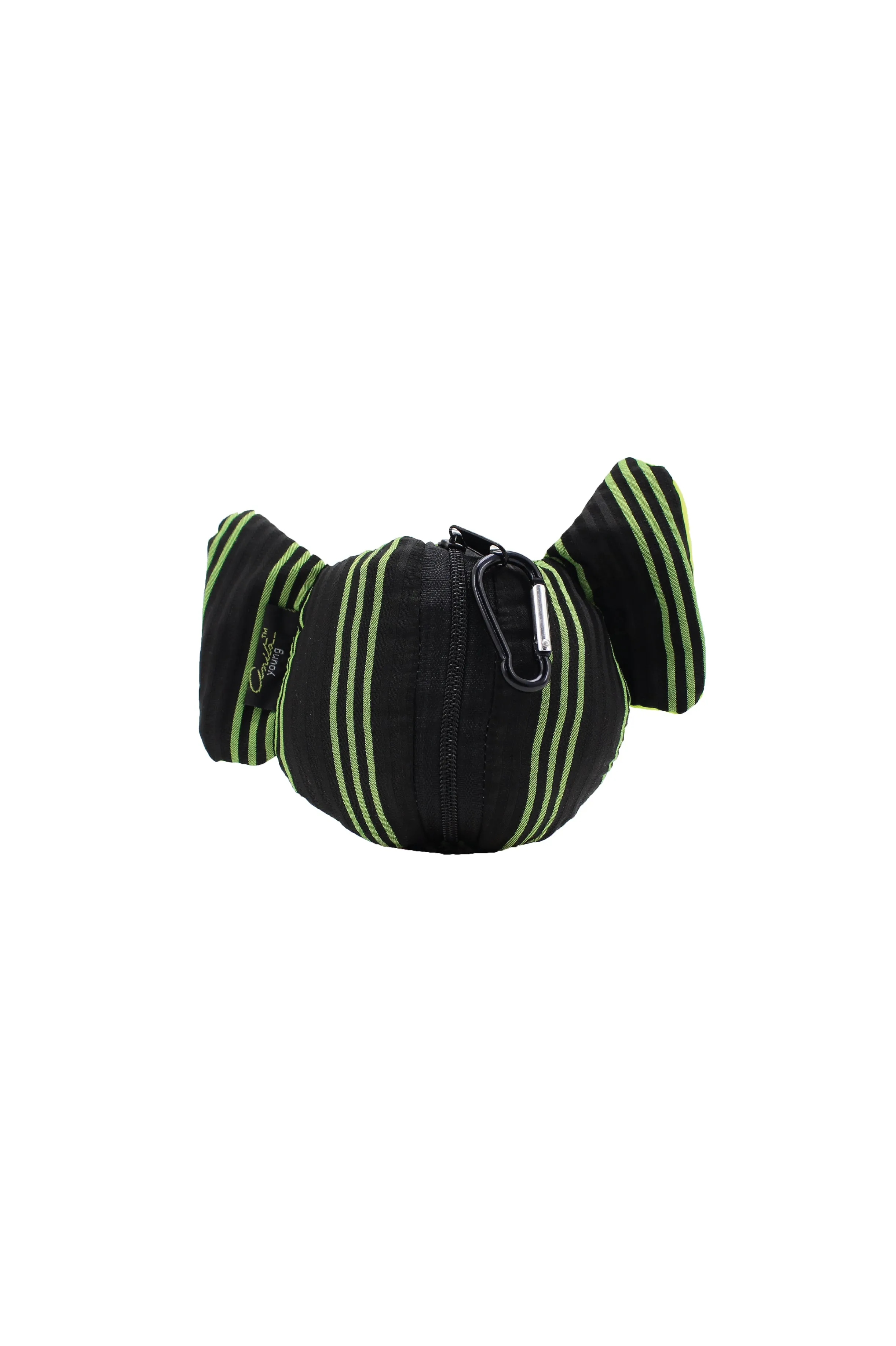 ELEPH FOLDABLE PLEAT 3 STRIPE - TOTE S : Black / Green