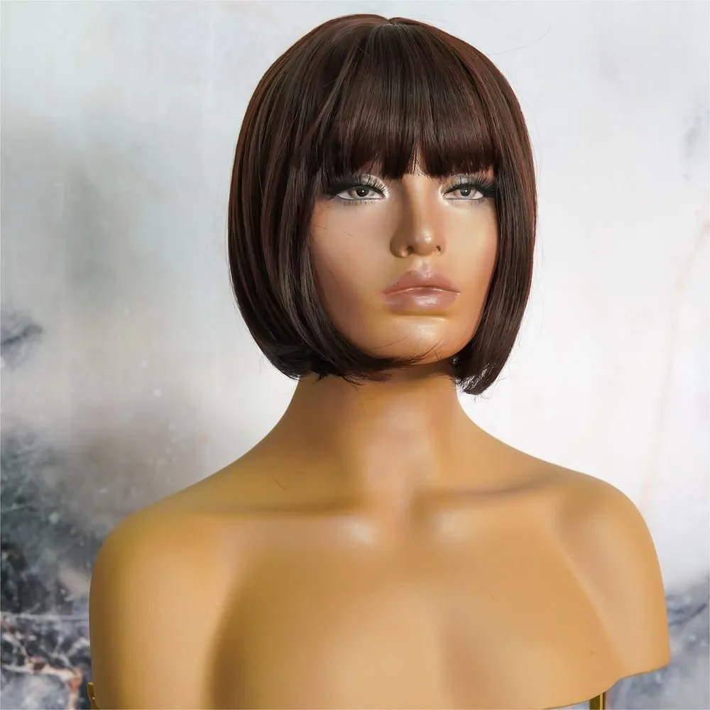 ELLE Dark Brown Fringe Wig