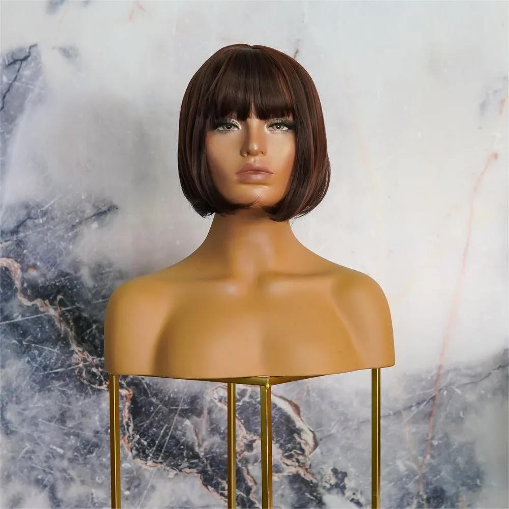 ELLE Dark Brown Fringe Wig