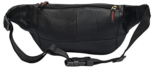 Fanny Pack Genuine Leather Waist Bag For Men Women With RFID Protected Front Pocket & Multiple Pockets