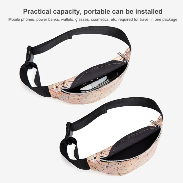 Fashionable Unisex Chest Bag Fanny Pack Waist Bag Waterproof Laser Bags(Black)