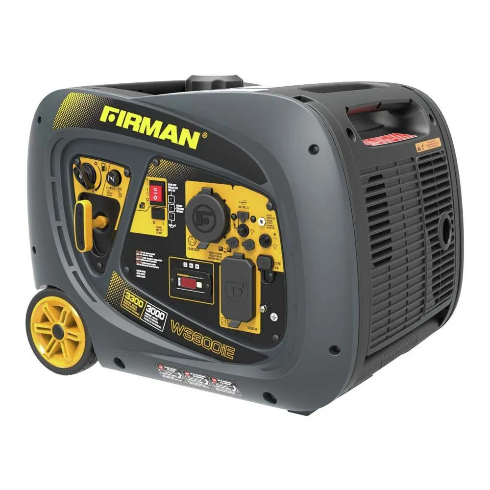 Firman W03082 3300/3000 Watt Electric Start Gas Portable Generator cETL and CARB Certified, Black