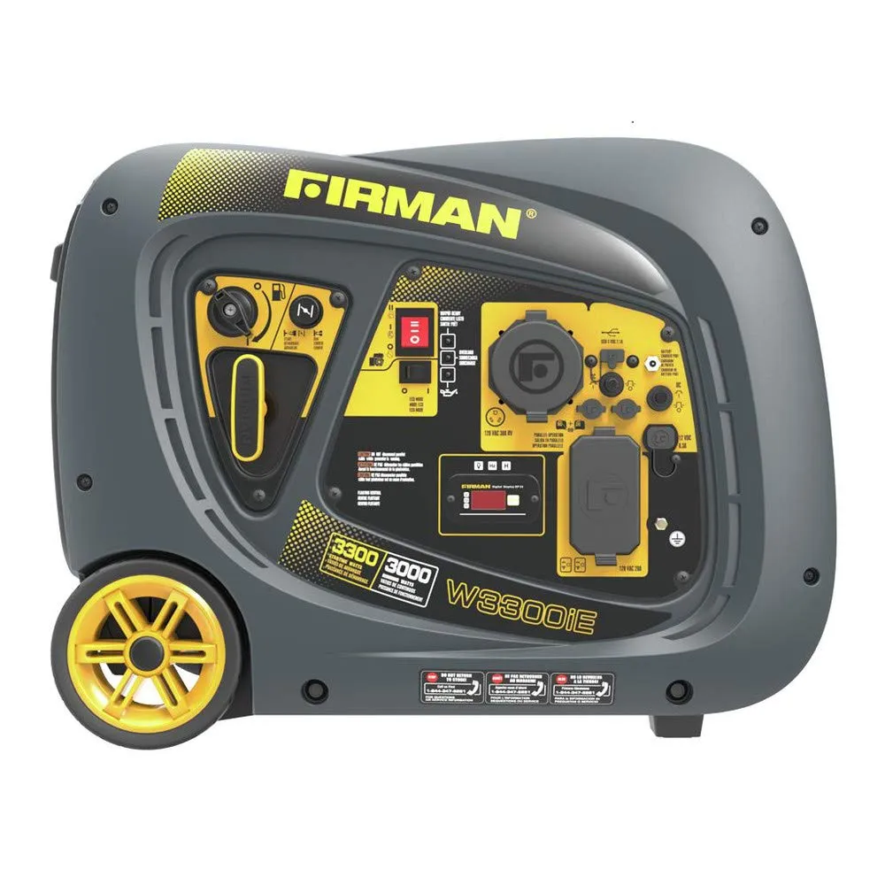 Firman W03082 3300/3000 Watt Electric Start Gas Portable Generator cETL and CARB Certified, Black