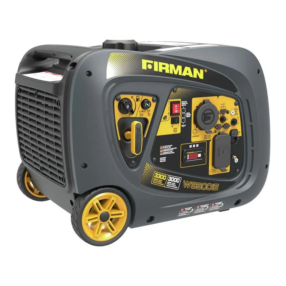 Firman W03082 3300/3000 Watt Electric Start Gas Portable Generator cETL and CARB Certified, Black