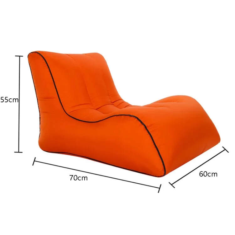 Foldable Inflatable Sofa for Camping, Fishing, and Beach, Single Outdoor Seat, 27.6 x 23.6 x 21.7 inches (Orange)