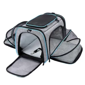 Foldable Outdoor Travel Pet Bag With Safety Zippers