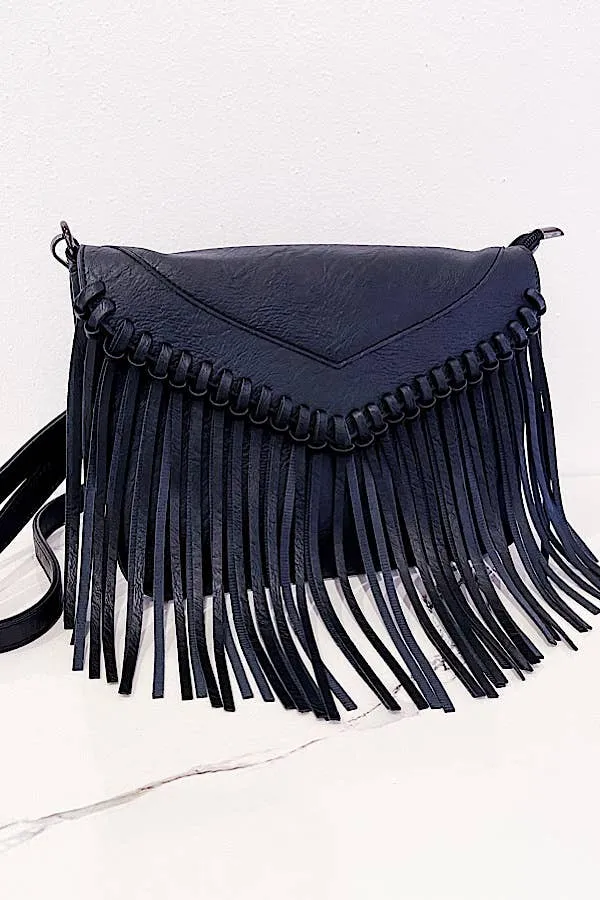 Fringe All Day Black Bag