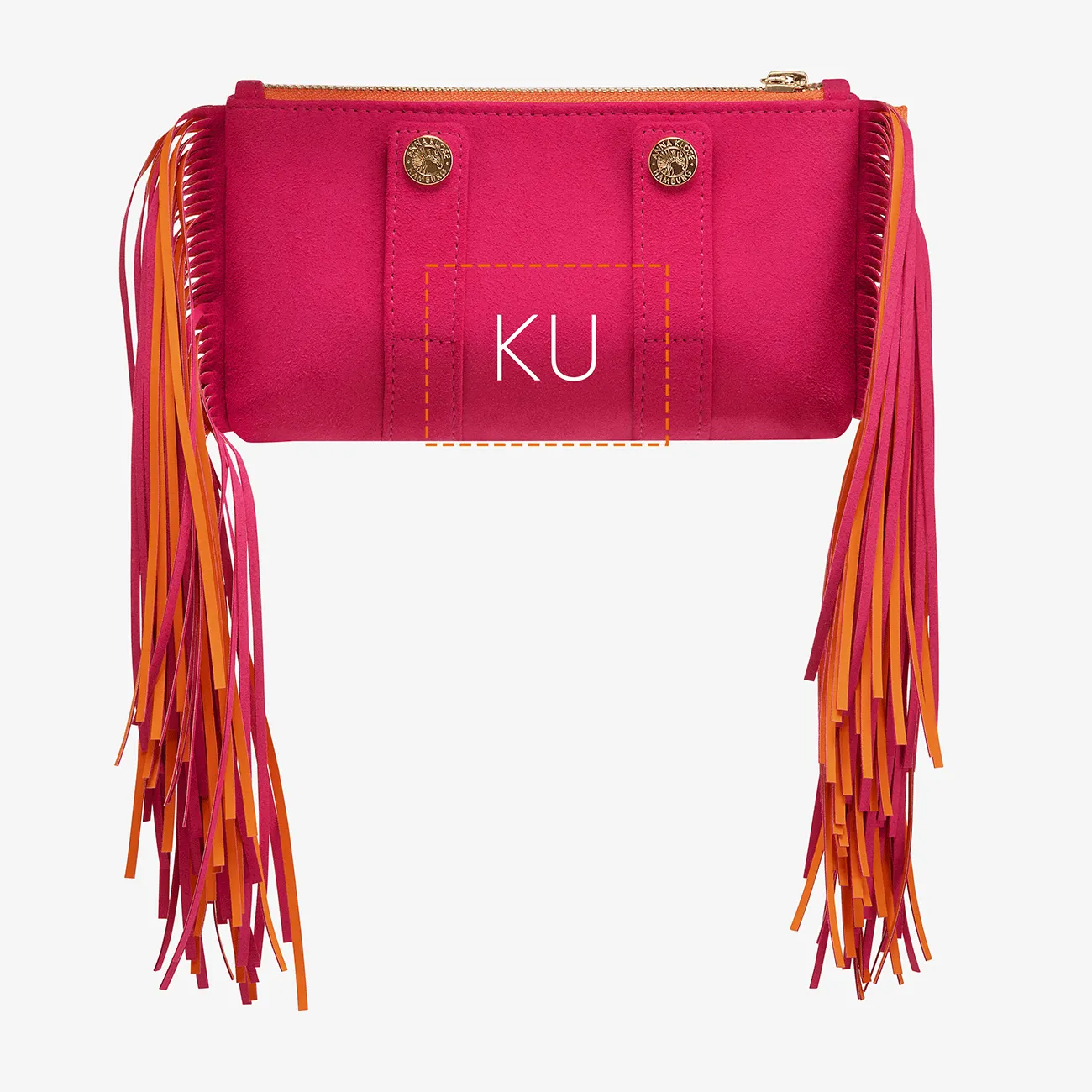 Fringe Beltbag "Miami Pink" with golden print