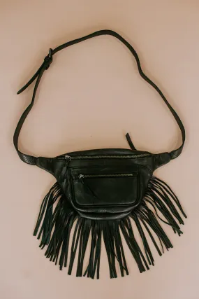 Fringe Sling Travel Bag, Black