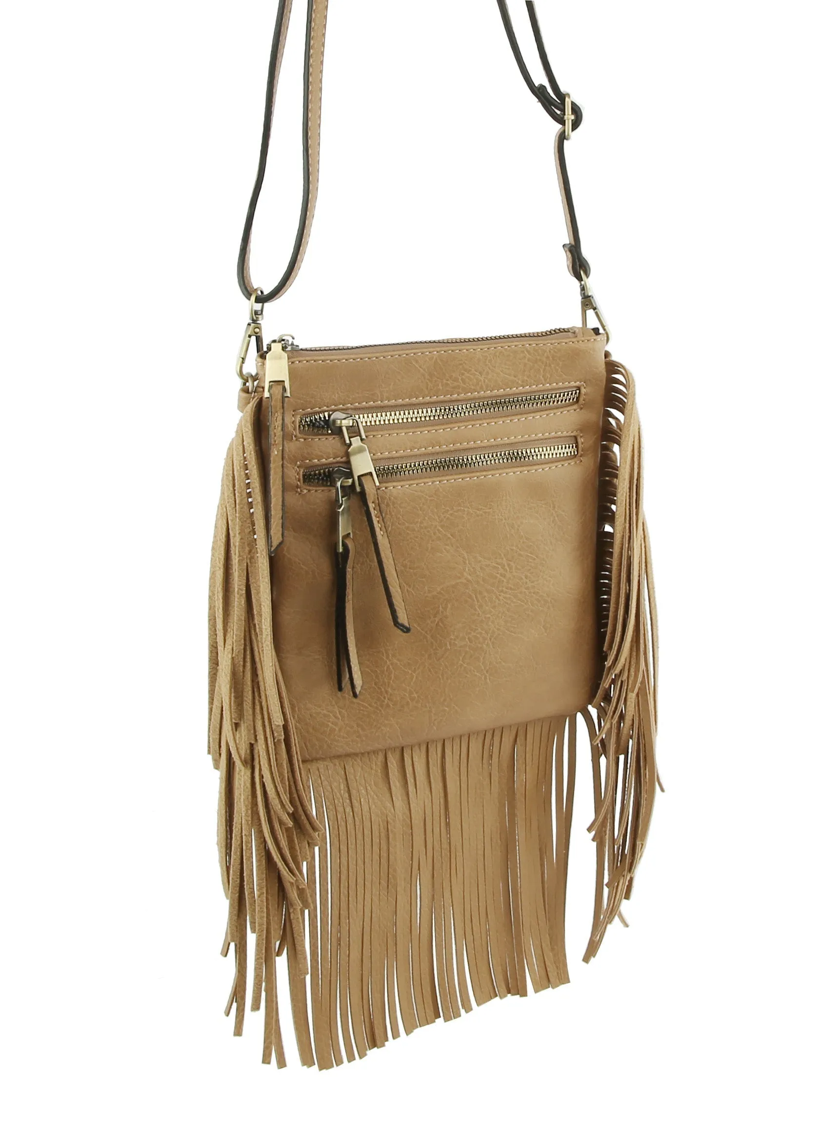 Fringe Tassel Crossbody Handbag Purse by hfstylish