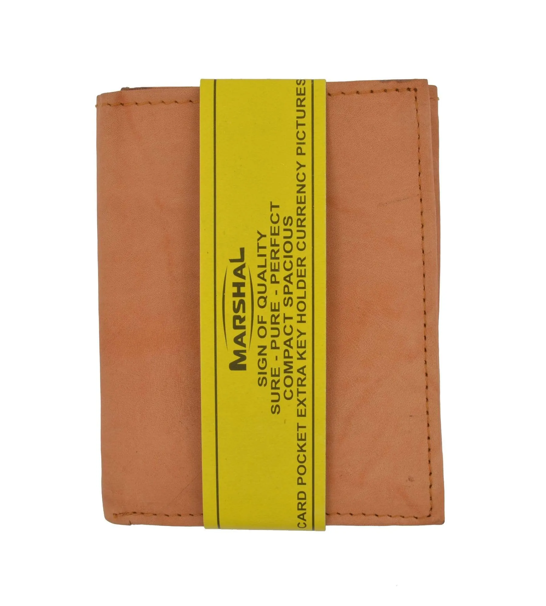 Genuine Leather Trifold ID Credit Card Holder Wallet Mens 3555 CF