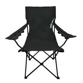 Giant Oversized XXXL Big Portable Folding Camping Beach Outdoor Chair with 6 Cup Holders! Fold Compact into Carry Bag (Black)