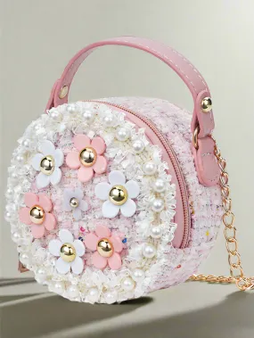 Girls Round and Round We Go Floral Crossbody Handbag