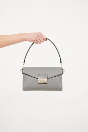 Grey Saffiano Sound Top Handle Bag