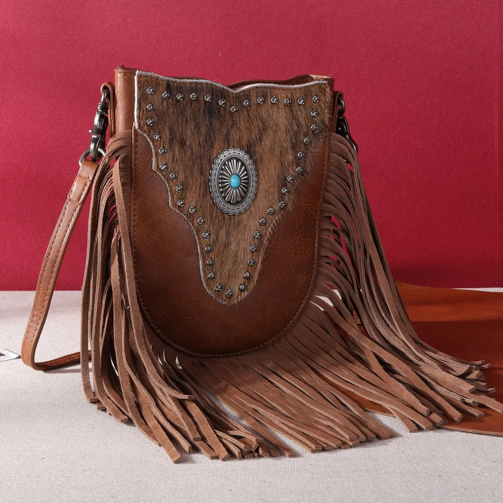 Hair-On Cowhide Fringe Crossbody