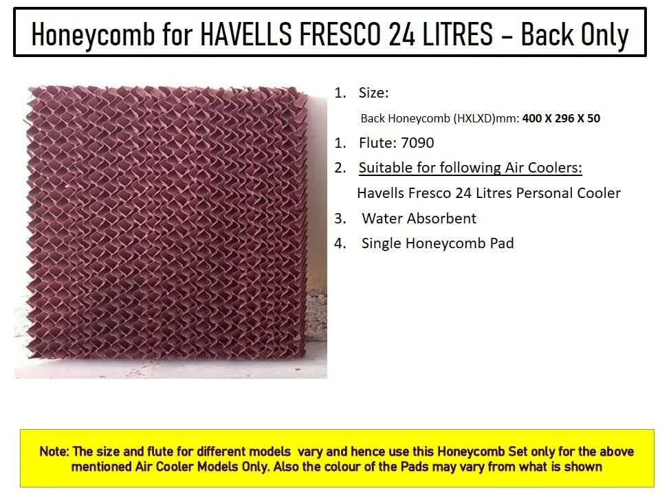 HAVAI Honeycomb Pad - Back - for Havells Fresco 24 Litre Personal Cooler