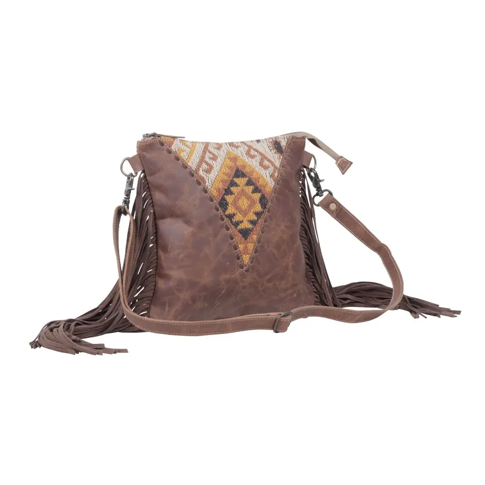 Hera Leather & Canvas Fringe Shoulder Bag