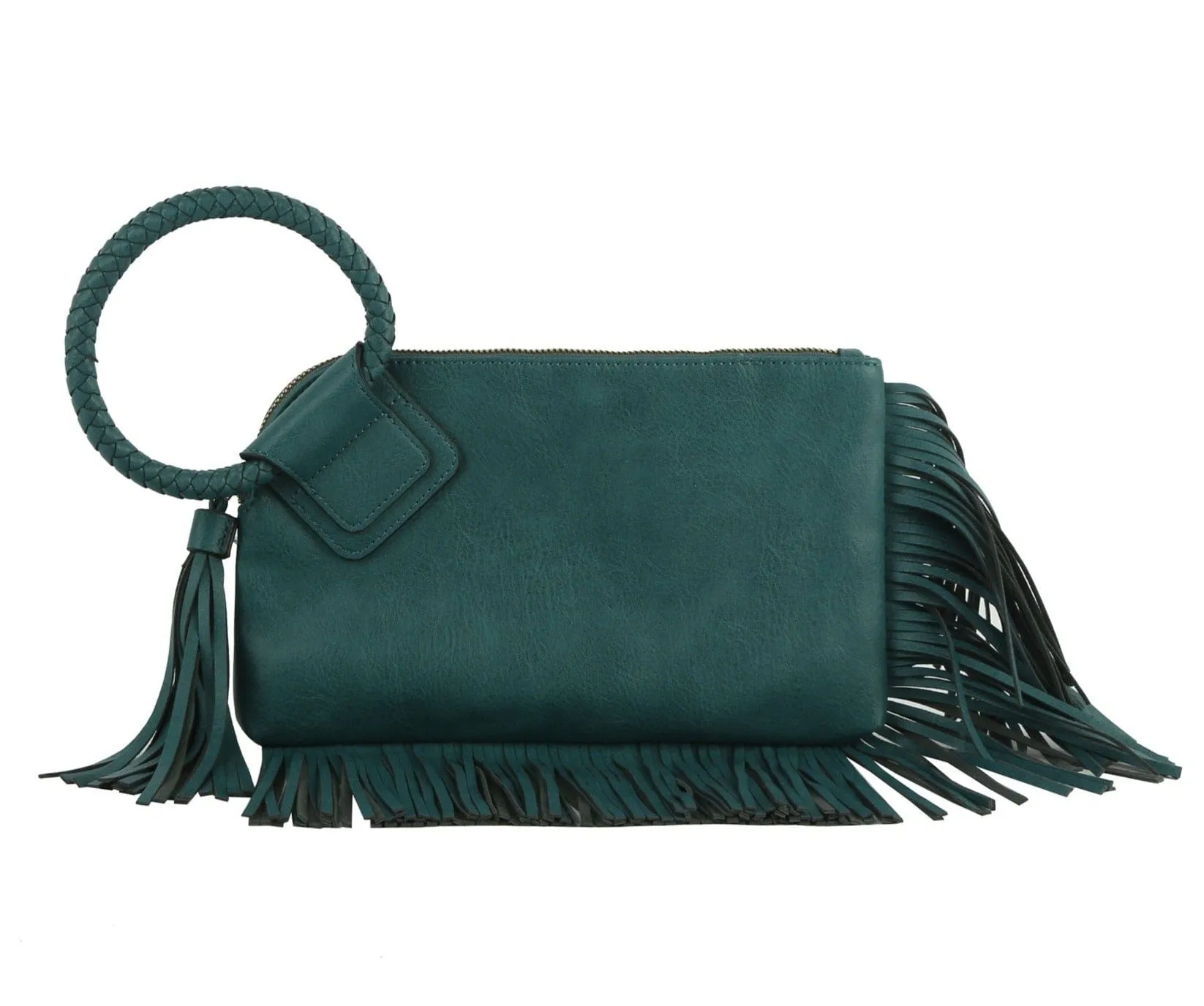 JY0378 Fringe Soft Vegan Leather Wristlet/Clutch