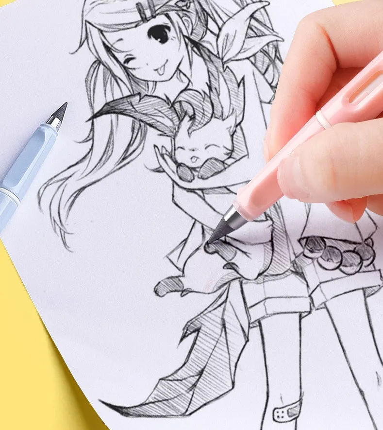 Kawaii Cartoon Eternal Unlimited: A Delightfully Cute Fountain Pen Shape Pencil for Smooth Writing and Endless Charm