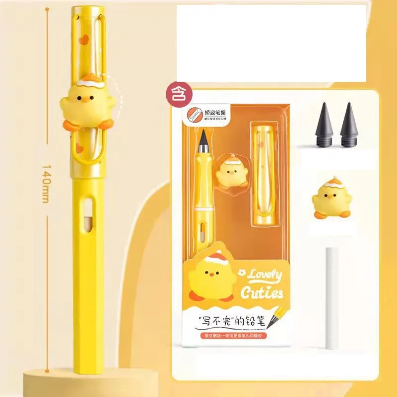 Kawaii Cartoon Eternal Unlimited: A Delightfully Cute Fountain Pen Shape Pencil for Smooth Writing and Endless Charm