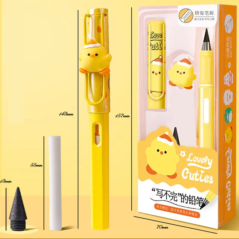 Kawaii Cartoon Eternal Unlimited: A Delightfully Cute Fountain Pen Shape Pencil for Smooth Writing and Endless Charm