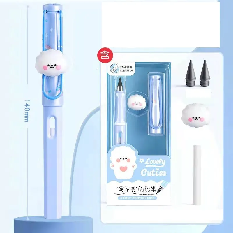 Kawaii Cartoon Eternal Unlimited: A Delightfully Cute Fountain Pen Shape Pencil for Smooth Writing and Endless Charm